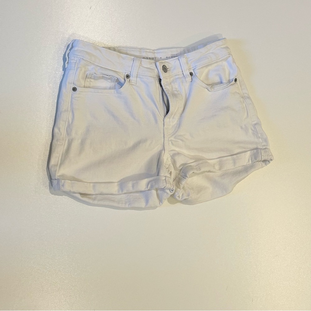OLD NAVY HIGH RISE OG STRAIGHT WHITE DEMIN